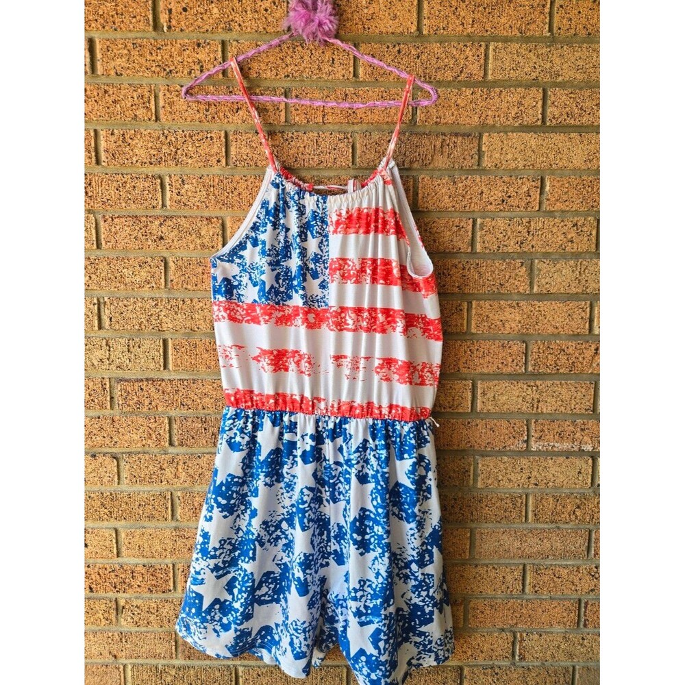 Spadehill Patriotic American Flag Halter Romper XL Labor Day Stars Stripes BBQ​